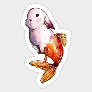 Goldfish Mermaid Bunny Sticker